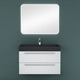 glasvilla Badmöbel-Set Waschbeckenunterschrank Waschtisch mit Unterschrank inkl. Mineralguss-Waschbecken in Anthrazit Quadratto