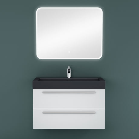 glasvilla Badmöbel-Set Waschbeckenunterschrank Waschtisch mit Unterschrank inkl. Mineralguss-Waschbecken in Anthrazit Quadratto