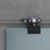 glasvilla Glasschiebetür komplettset,  Griffart: Stangengriff, 25 mm Wandabstand, inkl. Soft-Close, 8mm ESG-Sicherheitsglas Amalfi Schwarz