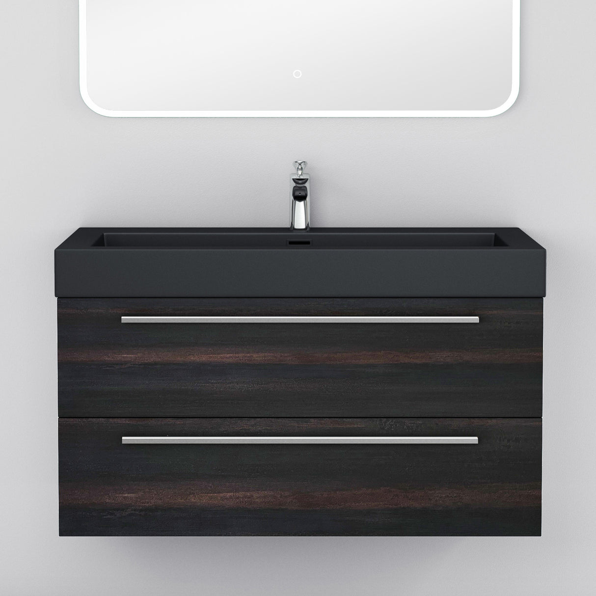 glasvilla Badmöbel-Set Waschbeckenunterschrank Waschtisch mit Unterschrank inkl. Mineralguss-Waschbecken in Anthrazit Quadratto