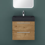 glasvilla Badmöbel-Set Waschbeckenunterschrank Waschtisch mit Unterschrank inkl. Mineralguss-Waschbecken in Anthrazit Quadratto