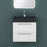 glasvilla Badmöbel-Set Waschbeckenunterschrank Waschtisch mit Unterschrank inkl. Mineralguss-Waschbecken in Anthrazit Quadratto