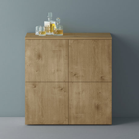 glasvilla Möbel Kommode Aufbewahrungsschrank mit 4 Türen Sideboard Schrank Mehrzweckschrank Schrank04