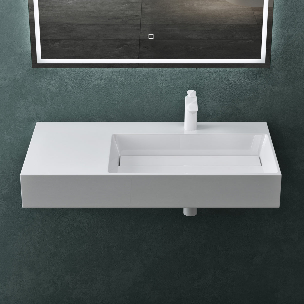 glasvilla Waschbecken Aufsatzwaschbecken Hängewaschbecken aus Mineralguss Col12