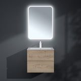 glasvilla Badmöbel-Set Waschtisch mit Unterschrank Mineralguss Waschbecken Waschbeckenunterschrank  2-Schubladen Soft-Close Aqualis