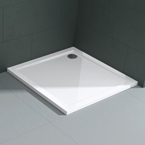 Glasvilla Design – Plato de ducha acrílico cuadrado Faro, montaje a ras de suelo