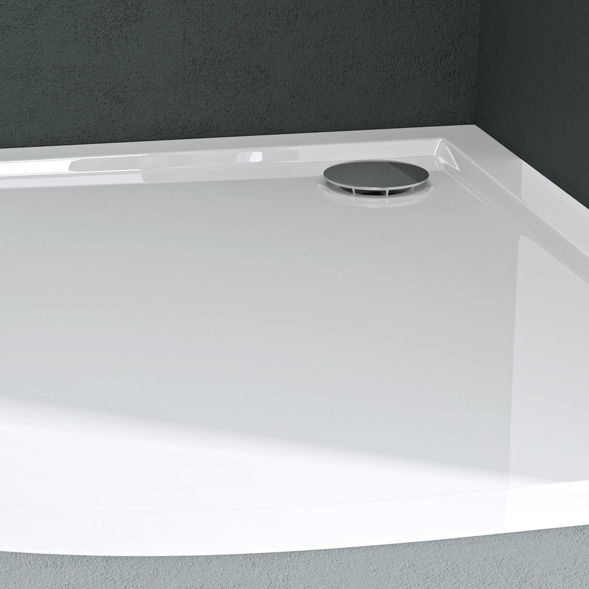 glasvilla Duschwanne Duschtasse aus Sanitäracryl Viertelkreis Faro3