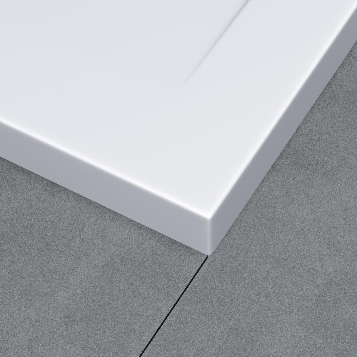 glasvilla Duschwanne aus Mineralguss Duschtasse Superflach Anti-Rutsch Geoma08