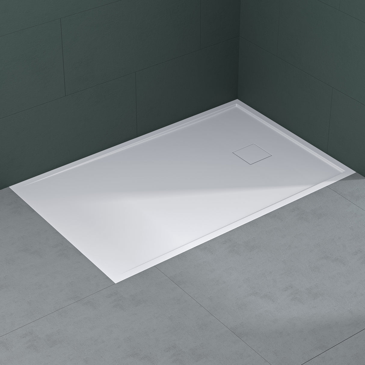 glasvilla Duschwanne aus Mineralguss Duschtasse Superflach Anti-Rutsch Geoma08