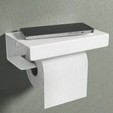 glasvilla Toilettenpapierhalter mit Ablage, Klopapierhalter WC aus Aluminiumlegierung, Toilettenpapier Halterung Rollenhalter  Lino-05