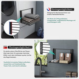 Porte-serviettes magnétique Glasvolla pour salle de bain, étagère pliable et murale sans perçage, 41 x 25 cm, multifonctionnel, pour réfrigérateur, salle de bain, cuisine - Folda-01