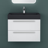 glasvilla Badmöbel-Set Waschbeckenunterschrank Waschtisch mit Unterschrank inkl. Mineralguss-Waschbecken in Anthrazit Quadratto