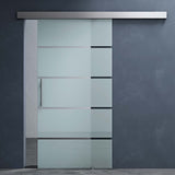 glasvilla Glasschiebetür komplettset Amalfi H: 2050mm, Griffart: Stangengriff, inkl. Softclose-Automatik, 8mm ESG-Sicherheitsglas