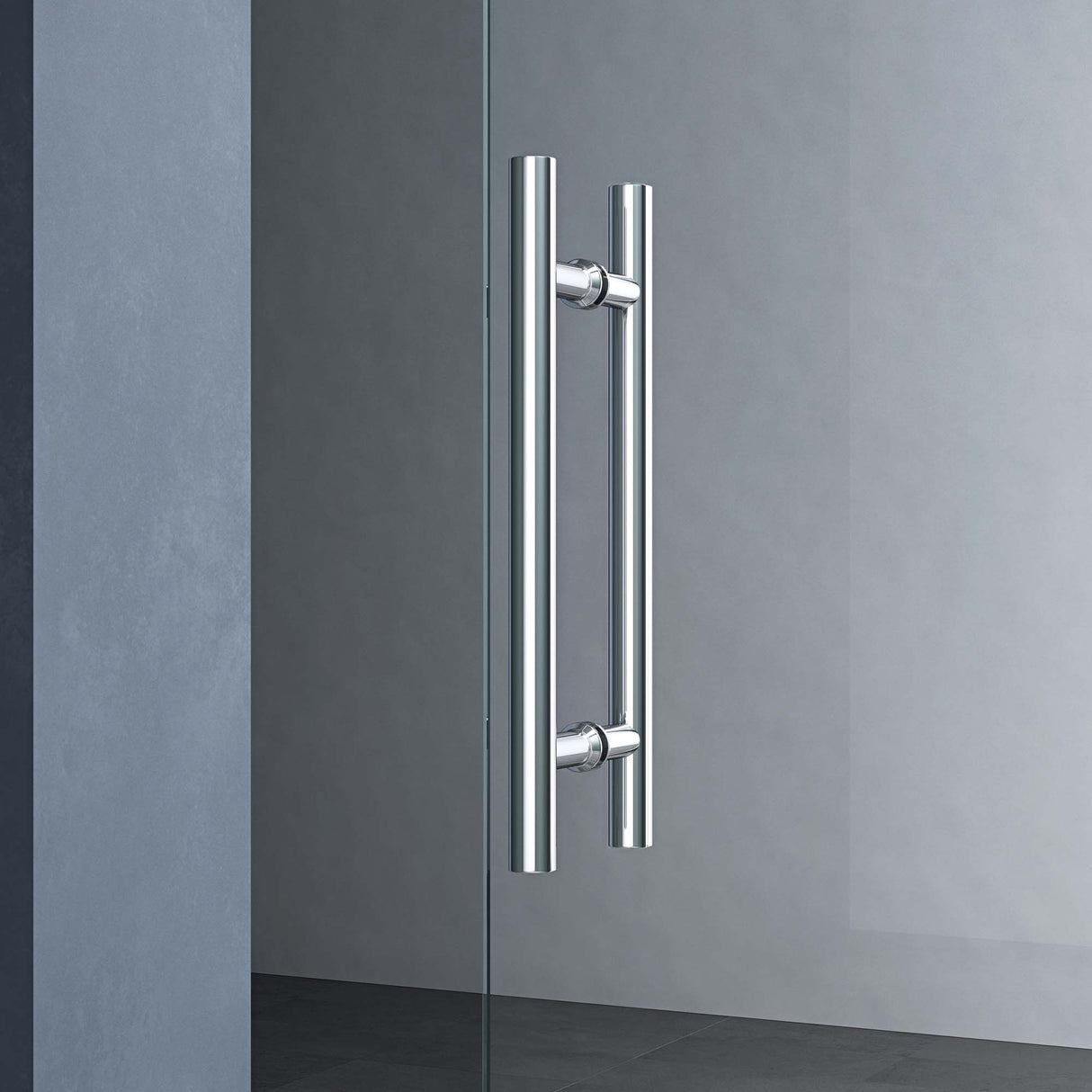 glasvilla Glasschiebetür komplettset Amalfi H: 2050mm, Griffart: Stangengriff, inkl. Softclose-Automatik, 8mm ESG-Sicherheitsglas