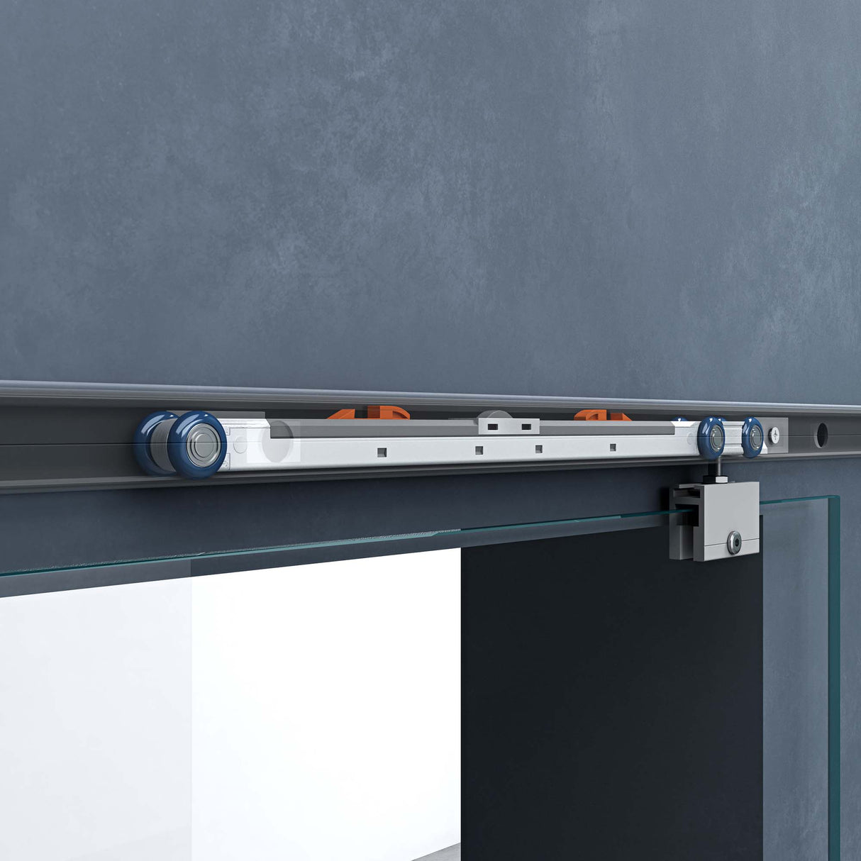 glasvilla Glasschiebetür komplettset Amalfi H: 2050mm, Griffart: Muschelgriff, inkl. Softclose-Automatik, 8mm ESG-Sicherheitsglas