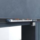 glasvilla Glasschiebetür komplettset Amalfi H: 2050mm, Griffart: Muschelgriff, inkl. Softclose-Automatik, 8mm ESG-Sicherheitsglas