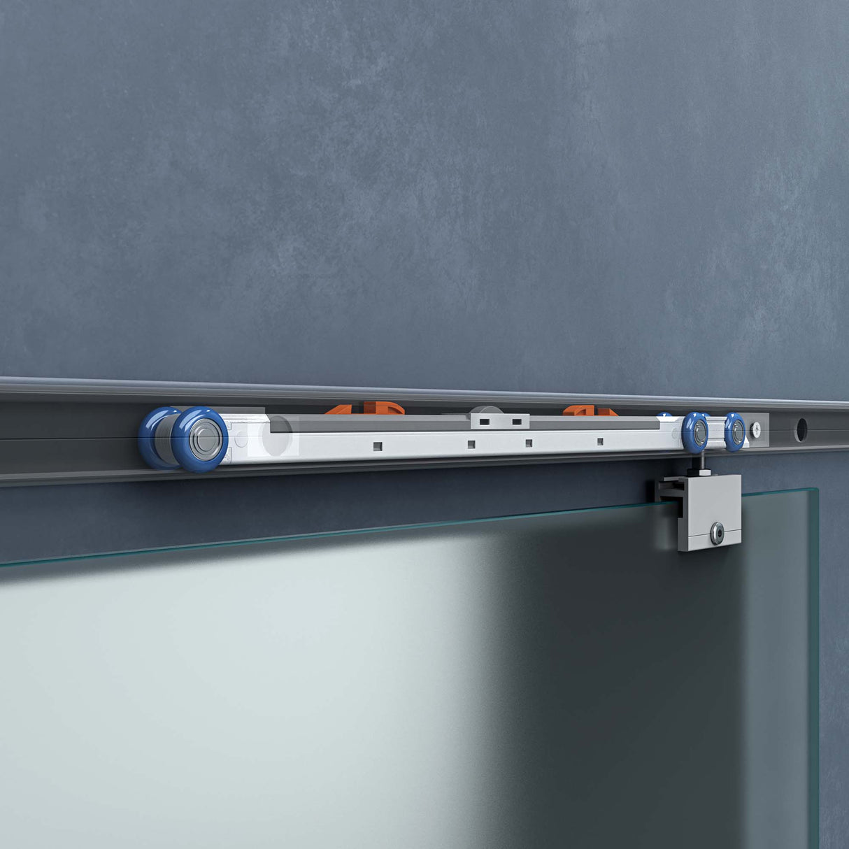 glasvilla Glasschiebetür komplettset Amalfi H: 2050mm, Griffart: Stangengriff, inkl. Softclose-Automatik, 8mm ESG-Sicherheitsglas