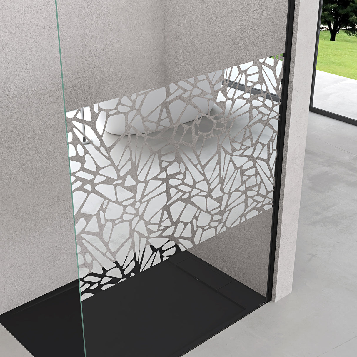 glasvilla Duschwand für Dusche Duschabtrennung Walk-In ESG-Sicherheitsglas 10mm NANO Glas BRAM1&BRAM3 Bremen2 Schwarz