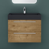 glasvilla Badmöbel-Set Waschbeckenunterschrank Waschtisch mit Unterschrank inkl. Mineralguss-Waschbecken in Anthrazit Quadratto