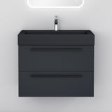 glasvilla Badmöbel-Set Waschbeckenunterschrank Waschtisch mit Unterschrank inkl. Mineralguss-Waschbecken in Anthrazit Quadratto