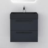 glasvilla Badmöbel-Set Waschbeckenunterschrank Waschtisch mit Unterschrank inkl. Mineralguss-Waschbecken in Anthrazit Quadratto