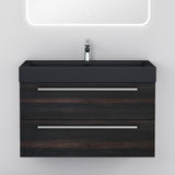 glasvilla Badmöbel-Set Waschbeckenunterschrank Waschtisch mit Unterschrank inkl. Mineralguss-Waschbecken in Anthrazit Quadratto