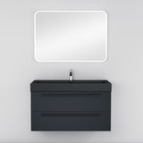 glasvilla Badmöbel-Set Waschbeckenunterschrank Waschtisch mit Unterschrank inkl. Mineralguss-Waschbecken in Anthrazit Quadratto