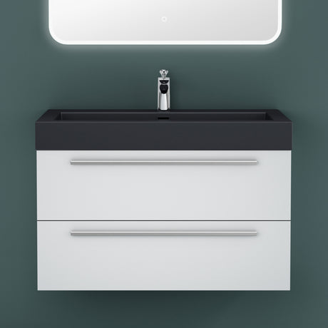 glasvilla Badmöbel-Set Waschbeckenunterschrank Waschtisch mit Unterschrank inkl. Mineralguss-Waschbecken in Anthrazit Quadratto