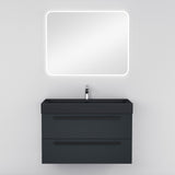 glasvilla Badmöbel-Set Waschbeckenunterschrank Waschtisch mit Unterschrank inkl. Mineralguss-Waschbecken in Anthrazit Quadratto