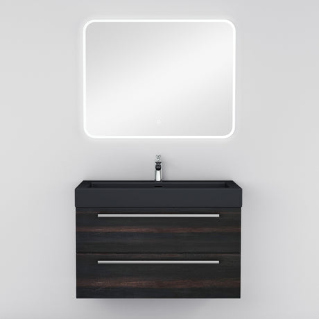 glasvilla Badmöbel-Set Waschbeckenunterschrank Waschtisch mit Unterschrank inkl. Mineralguss-Waschbecken in Anthrazit Quadratto