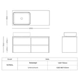 glasvilla Badmöbel-Set Waschbeckenunterschrank mit 2-Schubladen inkl. Waschbecken Normal