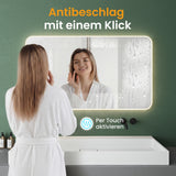 glasvilla Wandspiegel Badezimmer Spiegel LED Bad-Spiegel mit Touchschalter, Beschlagfrei durch Antifog-Schicht Nova-02