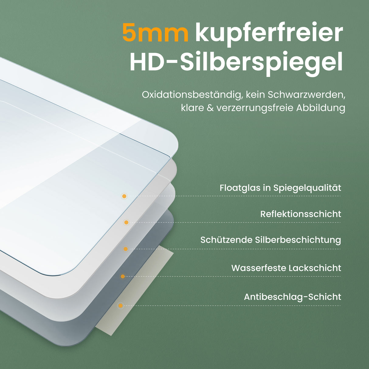 glasvilla Wandspiegel Badezimmer Spiegel LED Bad-Spiegel mit Touchschalter, Beschlagfrei durch Antifog-Schicht Nova-02