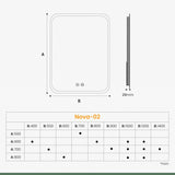 glasvilla Wandspiegel Badezimmer Spiegel LED Bad-Spiegel mit Touchschalter, Beschlagfrei durch Antifog-Schicht Nova-02