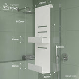 glasvilla Duschablage zum Hängen, Duschregal Ohne Bohren für Glasduschtüren, Hängeregal mit 2 Etagen und 3 Haken, Badezimmer Organizer  Oryne-01