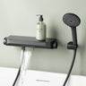 Robinet de baignoire thermostatique Glasvilla avec douchette, thermostat de baignoire, 4 jets, robinet mural pour baignoire, laiton, flexible de douche inclus, système de douche 8