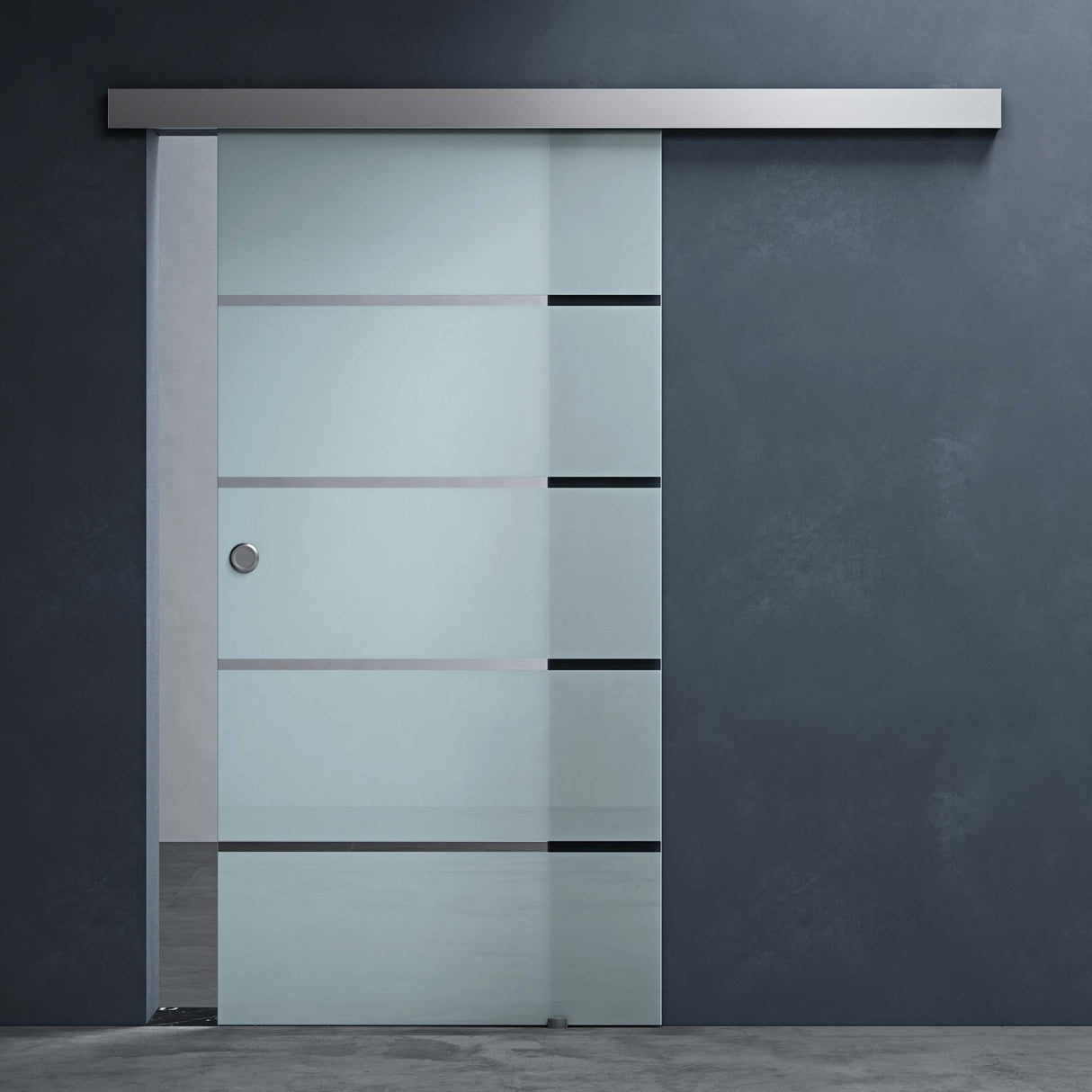 glasvilla Glasschiebetür komplettset Amalfi H: 2050mm, Griffart: Muschelgriff, inkl. Softclose-Automatik, 8mm ESG-Sicherheitsglas