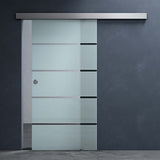 glasvilla Glasschiebetür komplettset Amalfi H: 2050mm, Griffart: Muschelgriff, inkl. Softclose-Automatik, 8mm ESG-Sicherheitsglas