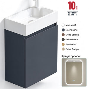 conjunto de muebles de baño glasvilla compuesto por lavabo blanco y mueble de lavabo BTH: 46x26x63cm Pisa02