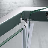 glasvilla Fünfeck-Duschkabine mit Duschtasse Duschwand Echtglas ebenerdige Montage möglich 8mm ESG Dusche Ravenna08