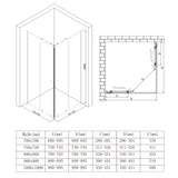 glasvilla Box doccia Angolare in Vetro, Cabina Bagno con Doppia Porta Scorrevole, Box Cabina Doccia in Vetro di Sicurezza ESG da 6 mm, Ravenna16MS