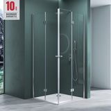 glasvilla Duschkabine Falttür 180° Klarglas ESG Klappbar & Faltbar Duschtür Lotus-Effekt NANO Eckeinstieg R26