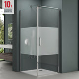 glasvilla Duschkabine Hebe-Senk-Mechanismus Milchglas Streifen 8mm ESG-Sicherheitsglas Nano-Beschichtung Rav36MS-Plus