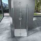 glasvilla Duschkabine Duschabtrennung 8mm ESG-Sicherheitsglas Nano-Beschichtung Hebe-Senk-Mechanismus Rav37-Plus