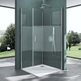 glasvilla Duschkabine Eckeinstieg Hebe-Senk Mechanismus Duschabtrennung Milchglas ESG-Sicherheitsglas Lotus-Effekt Faltbar Ravenna24MS
