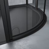glasvilla Duschabtrennung Viertelkreis mit 2 Drehtüren Dusche ESG-Sicherheitsglas Nano-Beschichtung Ravenna52K Schwarz