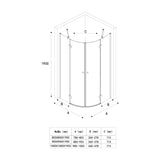 glasvilla Viertelkreis Duschkabine Milchglas Runddusche Duschabtrennung 2 Pendeltüren 6mm ESG-Sicherheitsglas Nano-Beschichtung Ravenna02K+VS