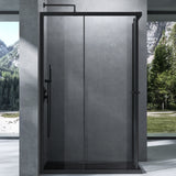 glasvilla Duschkabine mit Doppel-Schiebetür Duschtür Eckeinstieg Echtglas Lotuseffekt 6mm ESG-Sicherheitsglas Ravenna16K Schwarz