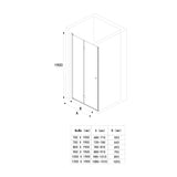 glasvilla Duschtür Nischentür dusche Duschabtrennung Duschkabine mit Drehfalttür ESG-Sicherheitsglas inkl. NANO-Beschichtung in Klarglas und Teilsatiniert Teramo26K+MS