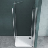 glasvilla Duschkabine Falttür 180° Klappbar & Faltbar Mit Hebe- und Senkmechaniamus Lotus-Effekt NANO Eckeinstieg R27